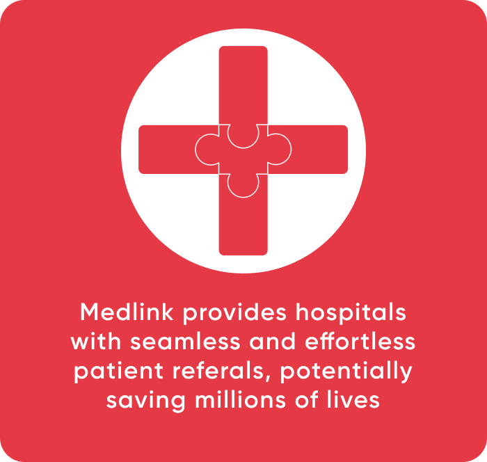 Medlink provides hospitals with seamless and effortless patient referals, potentially saving millions of lives 